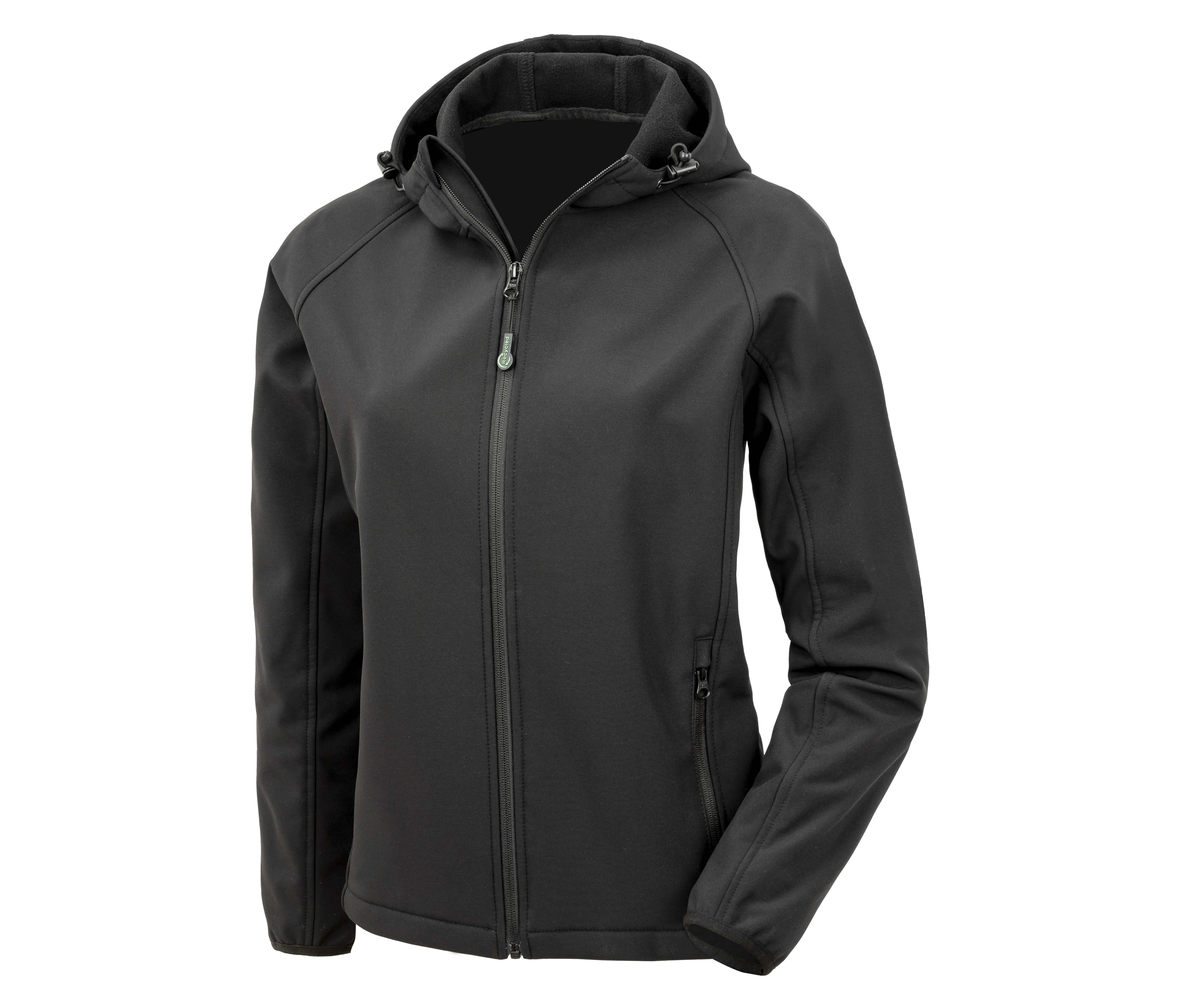RECYCLED 3-LAYER PRINTABLE WOMENS HOODED SOFTSHELL