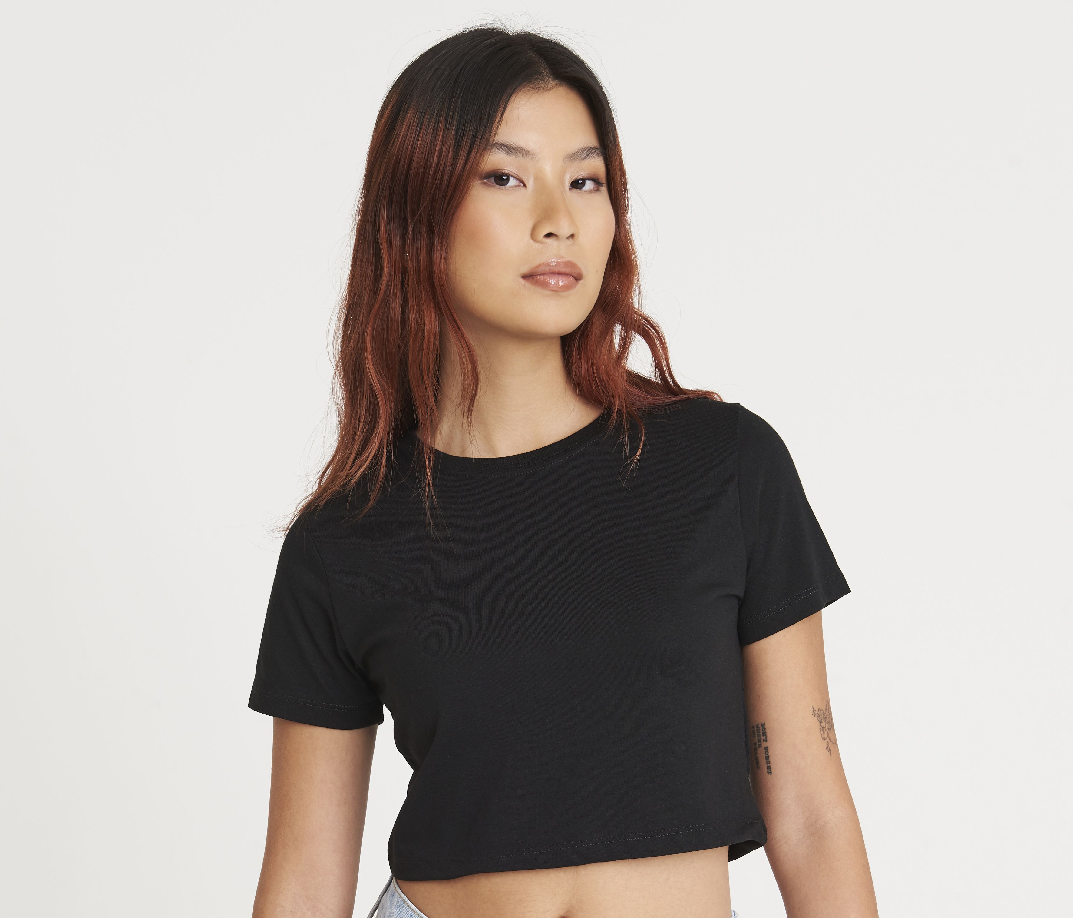 WOMEN' S TRI-BLEND CROPPED T