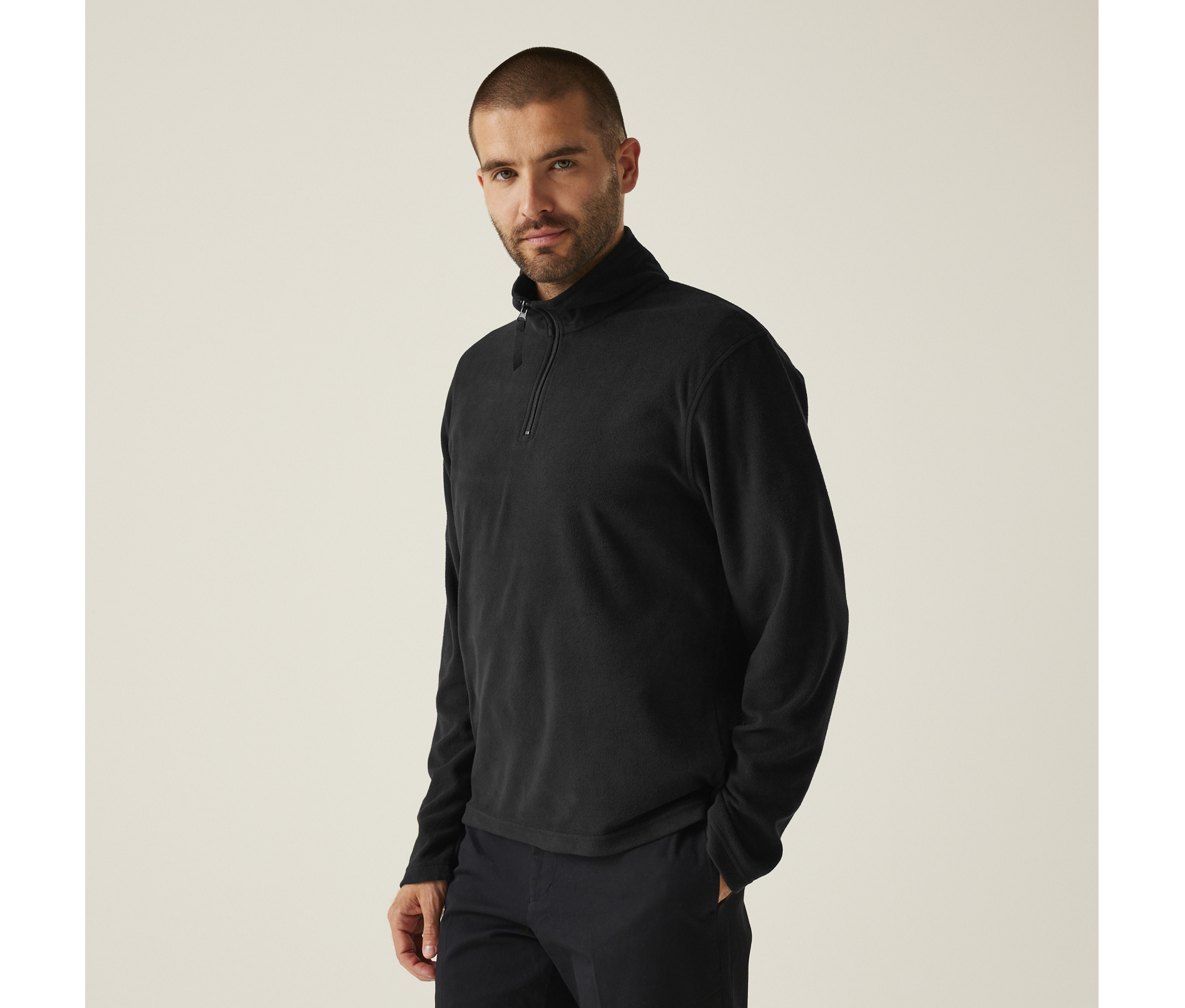 MICRO ZIP NECK FLEECE