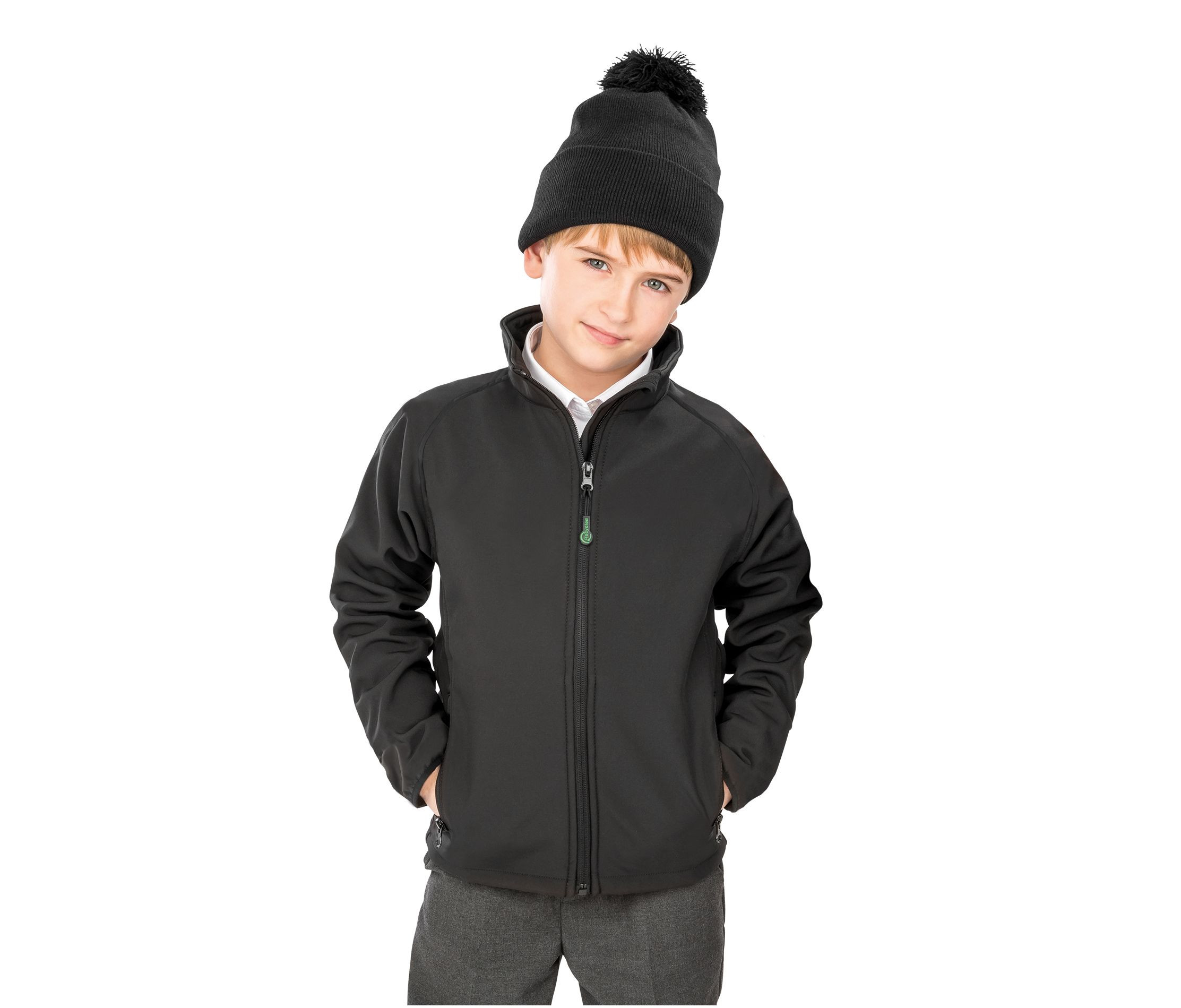 RECYCLED 2-LAYER PRINTABLE JUNIOR SOFTSHELL JACKET