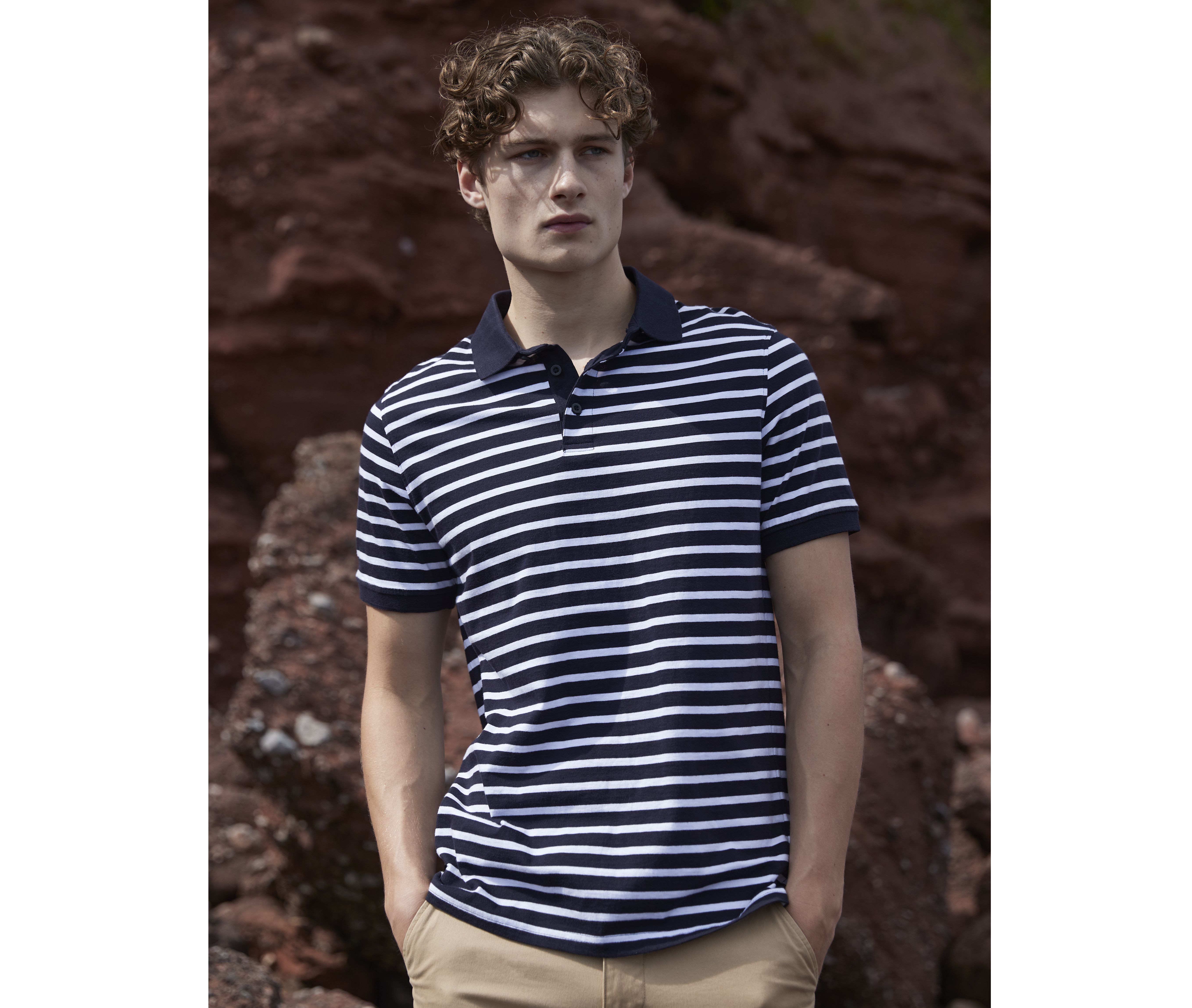 STRIPED JERSEY POLO SHIRT
