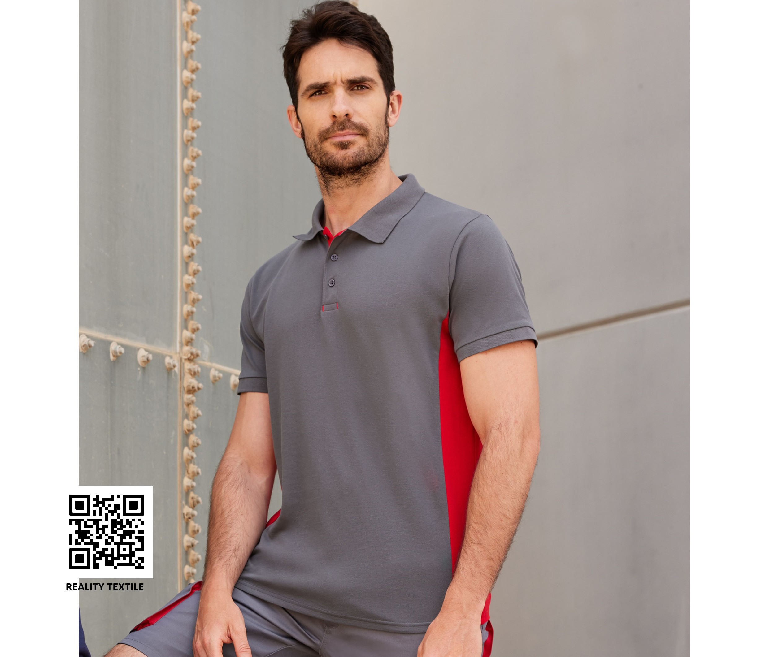 POLO BICOLORE MANCHES COURTES