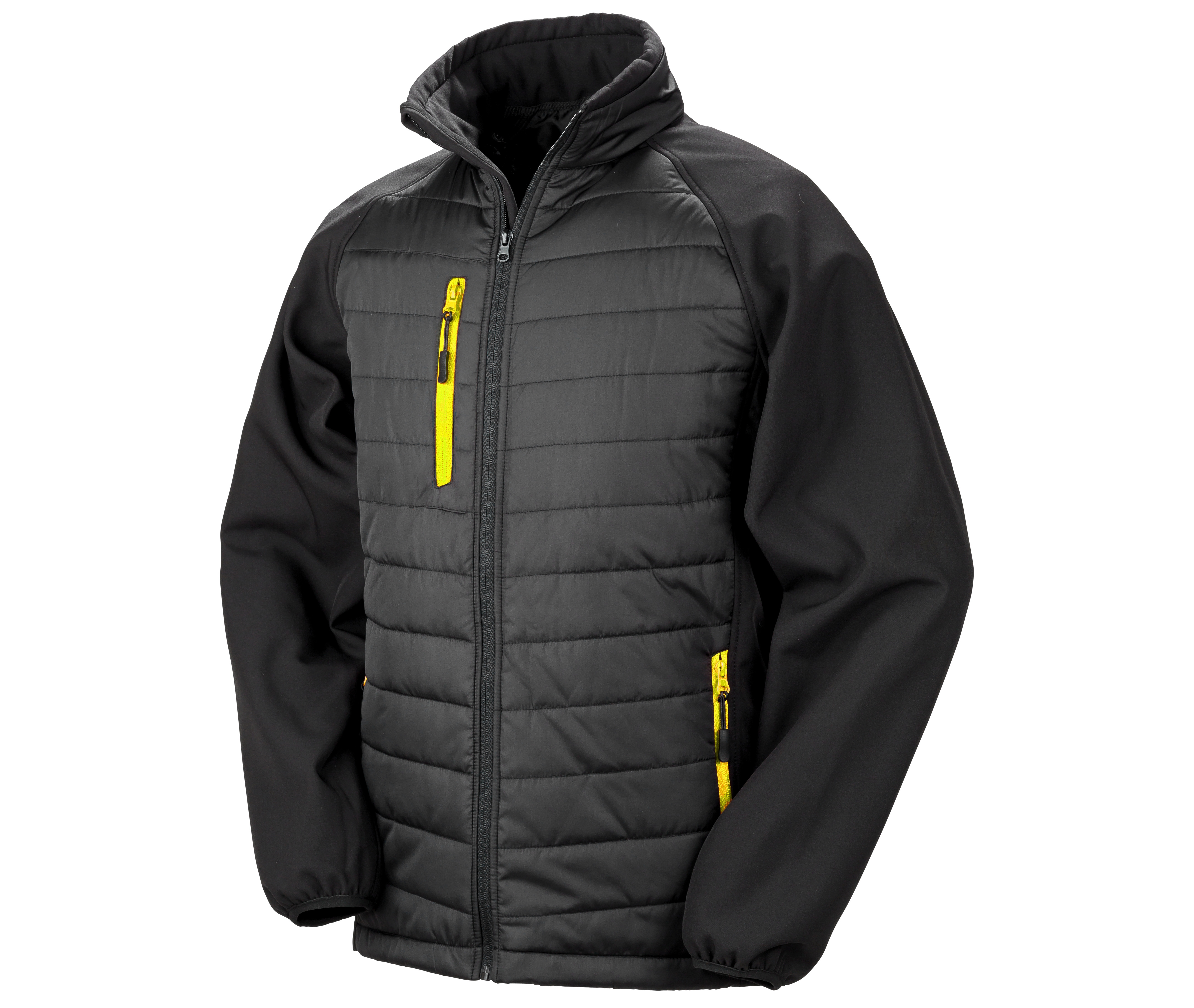 BLACK COMPASS PADDED SOFTSHELL JACKET