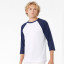 UNISEX 3/4 SLEEVE BASEBALL TEE