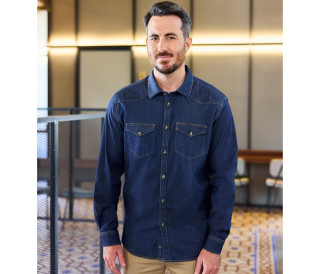 CHEMISE STRETCH EN DENIM HOMME